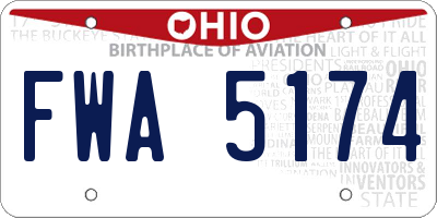 OH license plate FWA5174