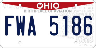 OH license plate FWA5186