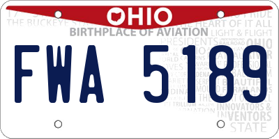OH license plate FWA5189