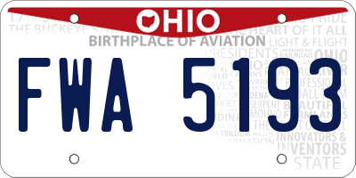 OH license plate FWA5193