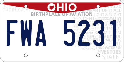 OH license plate FWA5231