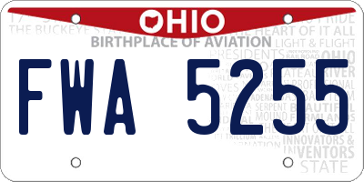 OH license plate FWA5255