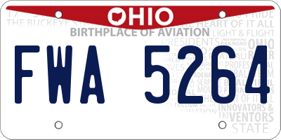 OH license plate FWA5264