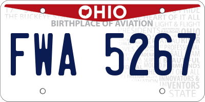 OH license plate FWA5267