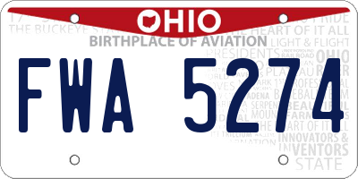 OH license plate FWA5274