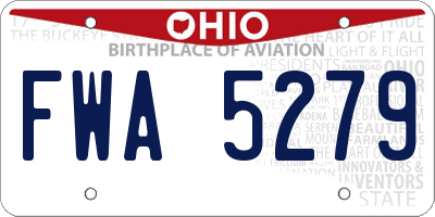 OH license plate FWA5279