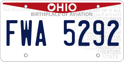 OH license plate FWA5292