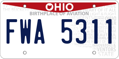 OH license plate FWA5311
