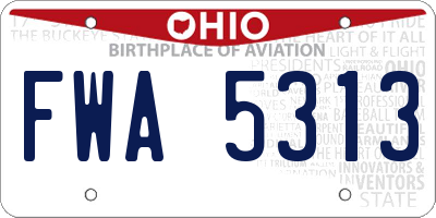 OH license plate FWA5313