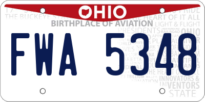 OH license plate FWA5348