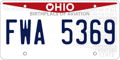 OH license plate FWA5369