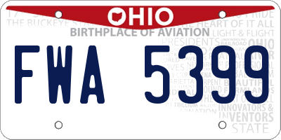 OH license plate FWA5399
