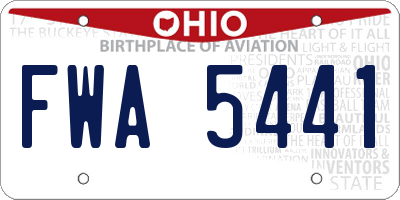 OH license plate FWA5441