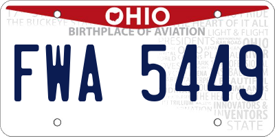 OH license plate FWA5449