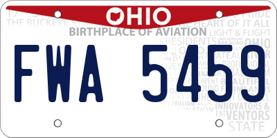 OH license plate FWA5459