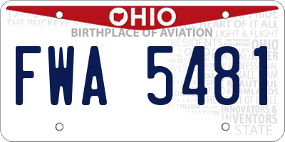 OH license plate FWA5481