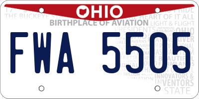 OH license plate FWA5505