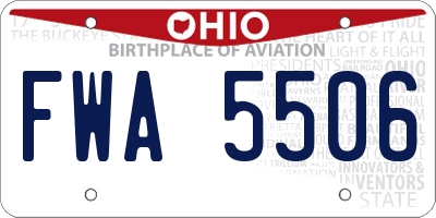 OH license plate FWA5506