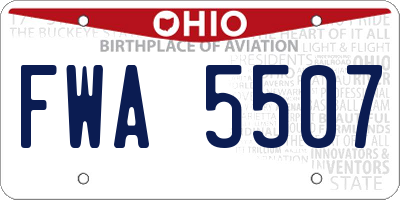 OH license plate FWA5507