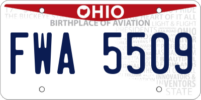 OH license plate FWA5509