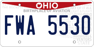 OH license plate FWA5530