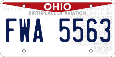 OH license plate FWA5563