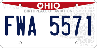 OH license plate FWA5571