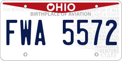 OH license plate FWA5572