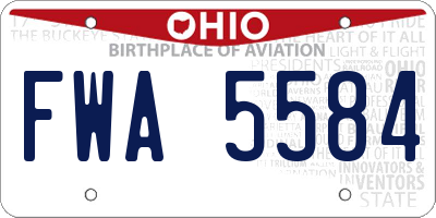 OH license plate FWA5584