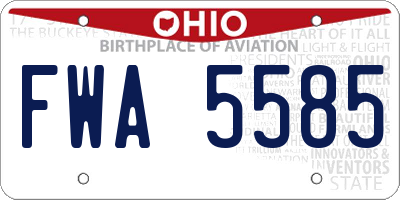 OH license plate FWA5585