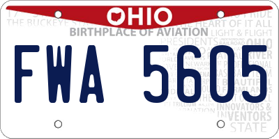 OH license plate FWA5605