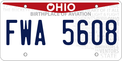 OH license plate FWA5608