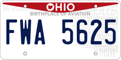 OH license plate FWA5625