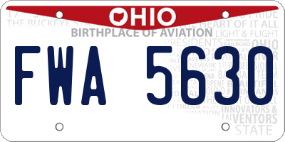 OH license plate FWA5630
