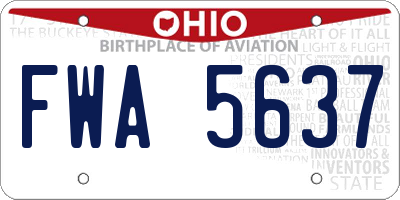 OH license plate FWA5637