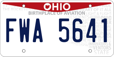 OH license plate FWA5641