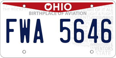 OH license plate FWA5646