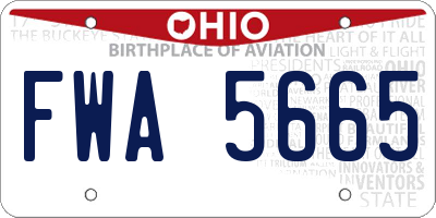 OH license plate FWA5665