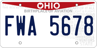 OH license plate FWA5678