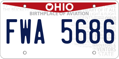 OH license plate FWA5686