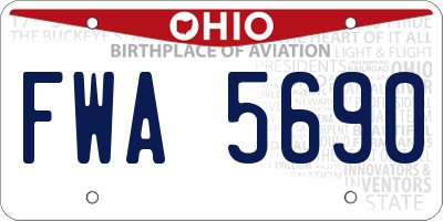 OH license plate FWA5690