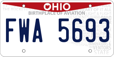 OH license plate FWA5693