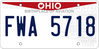 OH license plate FWA5718