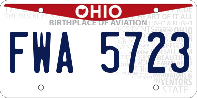OH license plate FWA5723
