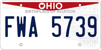 OH license plate FWA5739