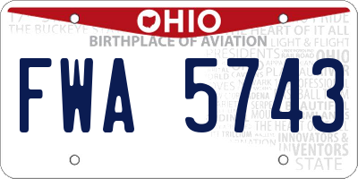 OH license plate FWA5743