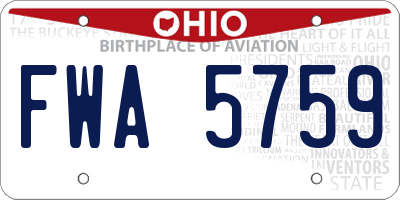 OH license plate FWA5759