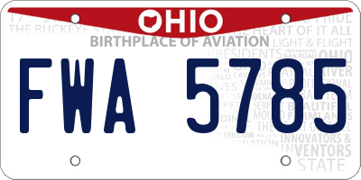 OH license plate FWA5785