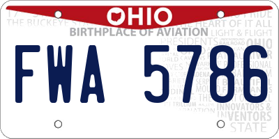 OH license plate FWA5786