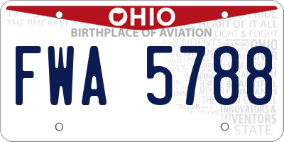 OH license plate FWA5788